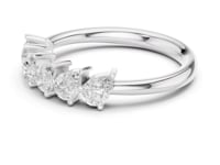 Slanted Pear Half Eternity Band - White Gold