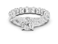 Round Solitaire Eternity Engagement Ring - White Gold