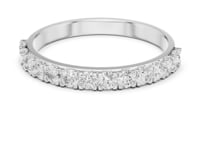 Round Slim Shared-Prong Half Eternity Band - White Gold