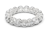 Round Shared-Prong Bubble Gallery Eternity Band - White Gold
