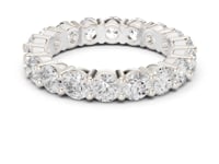Open-Back Shared-Prong Round Eternity Band - White Gold