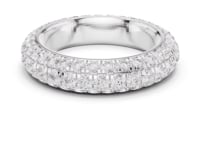 Round Pave Dome Eternity Band - White Gold