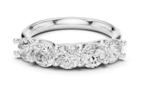 Round Five-Stone Trellis Anniversary Band - White Gold