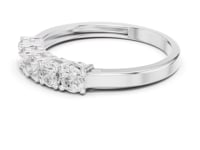 Open-Frame Five-Stone Round Anniversary Band - White Gold
