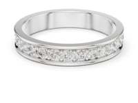 Round Bead-Set Channel Full Eternity Band - White Gold