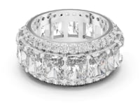 Radiant Eternity Band with Pave Edges - White Gold