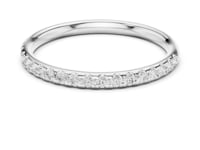Petite Pave Half Eternity Wedding Band - White Gold