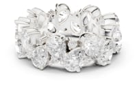 Pear and Round Scatter Eternity Band - White Gold