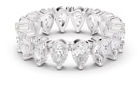 Pear Upright Shared-Prong Full Eternity Band - White Gold