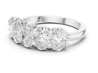 Oval Five-Stone Shared-Prong Anniversary Band - White Gold