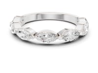 Marquise East-West Shared-Prong Band - White Gold