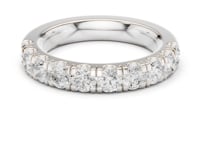 Large French Pave Half Eternity Band - White Gold