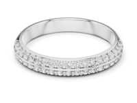 Knife-Edge Double-Row Pave Half Band - White Gold