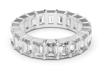 Emerald-Cut Shared-Prong Full Eternity Band - White Gold