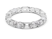 Emerald and Oval Alternating Eternity Band - White Gold