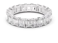 Upright Emerald-Cut Full Eternity Band - White Gold