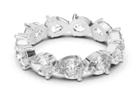 East-West Pear Eternity Band - White Gold