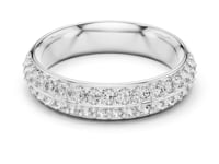 Double Row Round Pave Comfort Band - White Gold