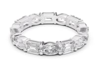 East-West Oval and Emerald Eternity Band - White Gold