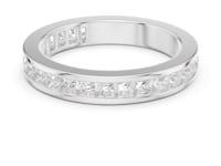 Channel-Set Princess Full Eternity Band - White Gold