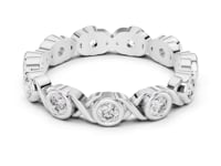 Bezel-Set Round Infinity Link Eternity Band - White Gold
