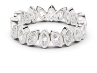 Bezel-Set Marquise Eternity Band - White Gold