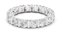 Open-Back Bar-Set Round Eternity Band - White Gold