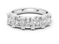 Asscher Five-Stone Anniversary Band - White Gold