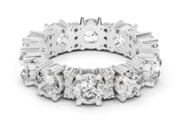 Alternating Size Round Eternity Band - White Gold