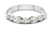 Alternating Marquise and Round East-West Band - White Gold