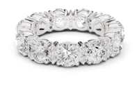 Alternating Round Full Eternity Band - White Gold