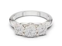 Trilogy Diamond Cluster Ring - White Gold