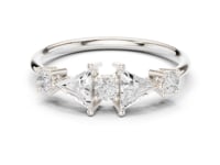 Trillion and Round Five-Stone Ring - White Gold