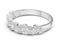 Scattered Marquise Crown Band - White Gold