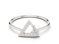 Trillion and Pave Triangle Ring - White Gold