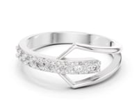 Round Crest Wrap Ring - White Gold