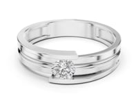Round Channel Bypass Band Ring - White Gold