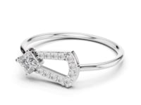 Princess Open Loop Pave Ring - White Gold