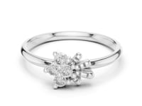 Petite Floret Cluster Ring - White Gold