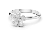 Pear Petal Blossom Ring - White Gold