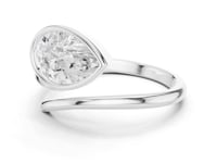 Pear Bezel Bypass Swirl Ring - White Gold