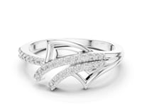 Pave Arrow Wrap Ring - White Gold