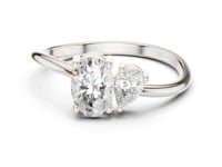 Oval and Pear Two-Stone Ring - White Gold