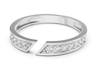 Open Gap Pave Ring - White Gold
