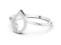 Open Pear Outline Ring - White Gold