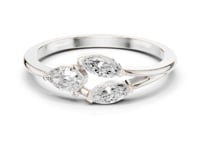 Marquise and Pear Cluster Wrap Ring - White Gold