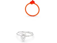 Marquise Outline Solo Ring - White Gold