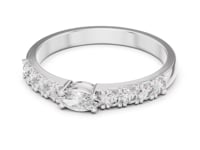 Marquise Pave Band Ring - White Gold