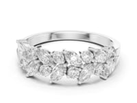 Marquise Garland Band Ring - White Gold