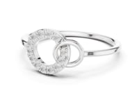 Interlocked Circles Pave Ring - White Gold